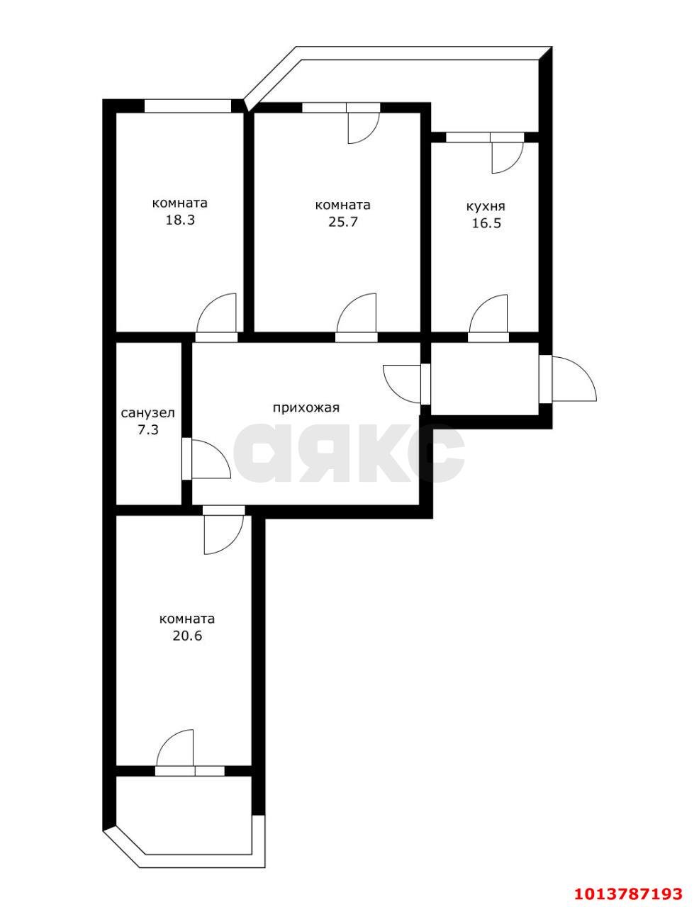 Фото №13: 3-комнатная квартира 122&nbsp;м², 5/5&nbsp;эт. - Краснодар, Центральный внутригородской округ, мкр. Табачная Фабрика, ул. Ипподромная, 53/1