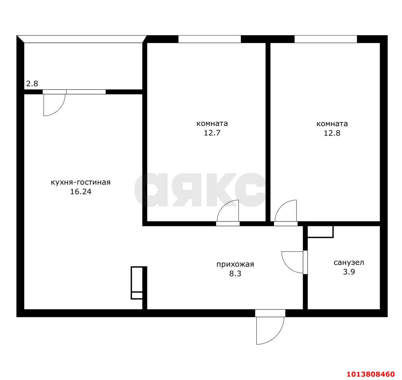 Фото №8: 2-комнатная квартира 62&nbsp;м², 13/16&nbsp;эт. - Краснодар, Прикубанский внутригородской округ, мкр. жилой комплекс Самолёт-5, ул. Ивана Беличенко, 101