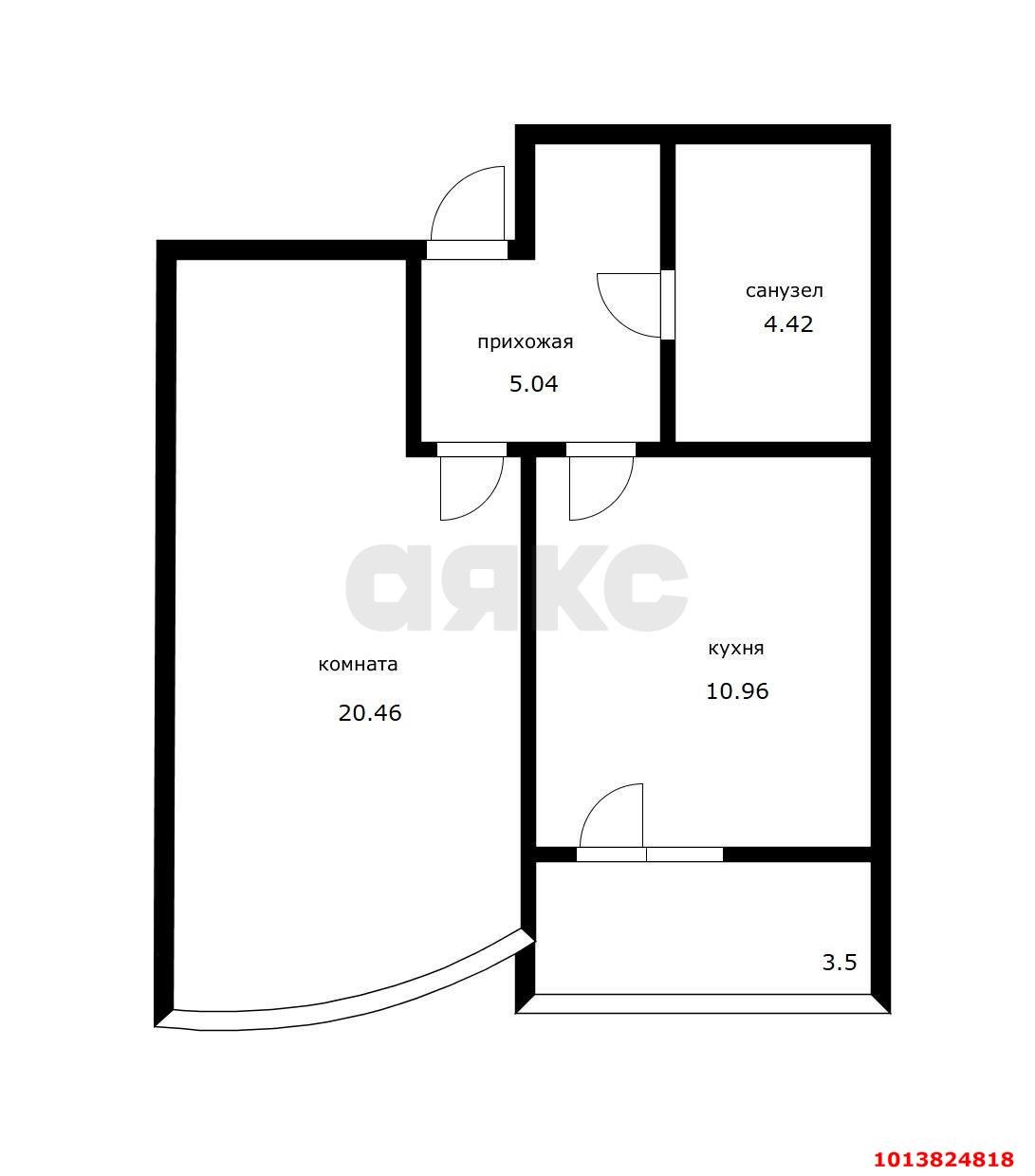Фото №5: 1-комнатная квартира 41&nbsp;м², 11/22&nbsp;эт. - Краснодар, Карасунский внутригородской округ, мкр. Хлопчато-бумажный Комбинат, ул. Уральская, 120