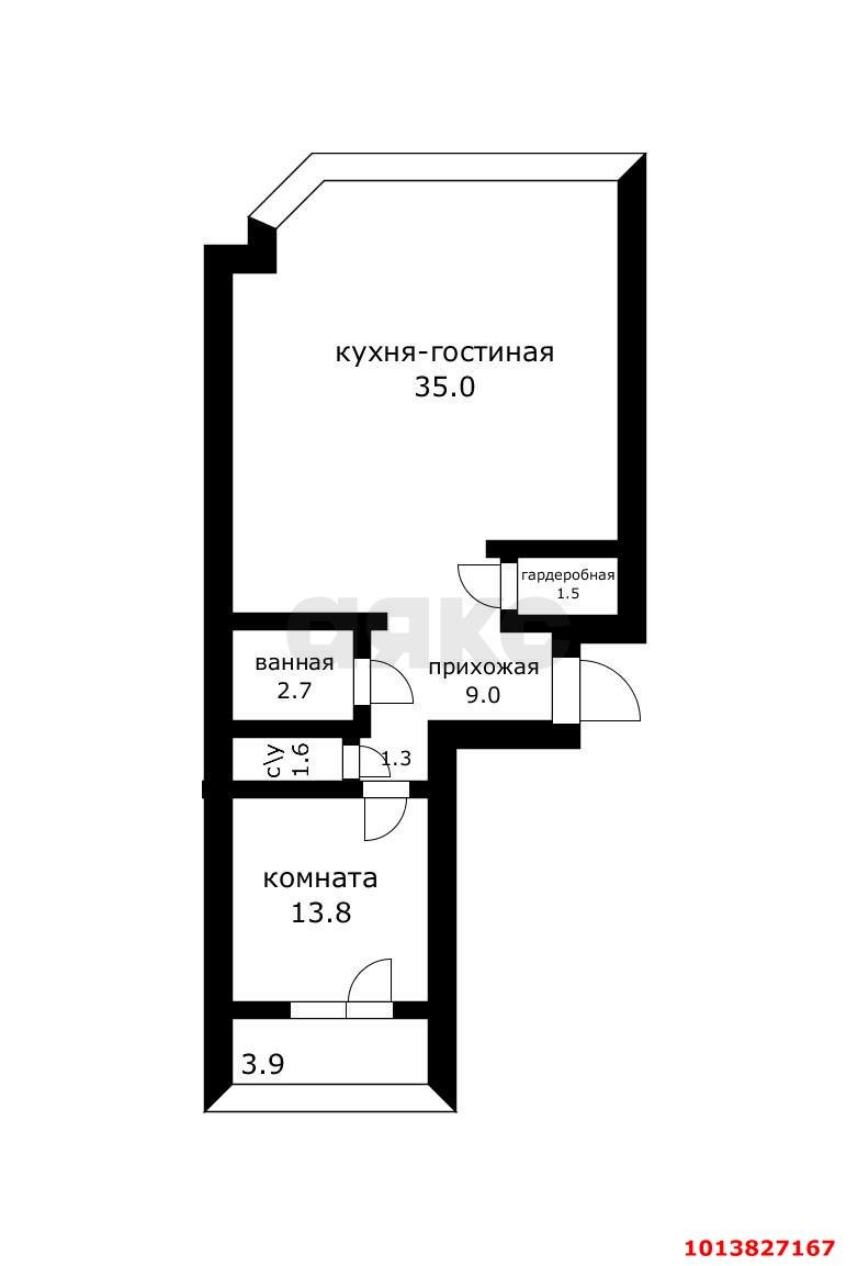 Фото №1: 2-комнатная квартира 72&nbsp;м², 6/16&nbsp;эт. - Краснодар, Прикубанский внутригородской округ, 9-й километр, мкр. ЖК Валентина, ул. имени Дзержинского, 64/2