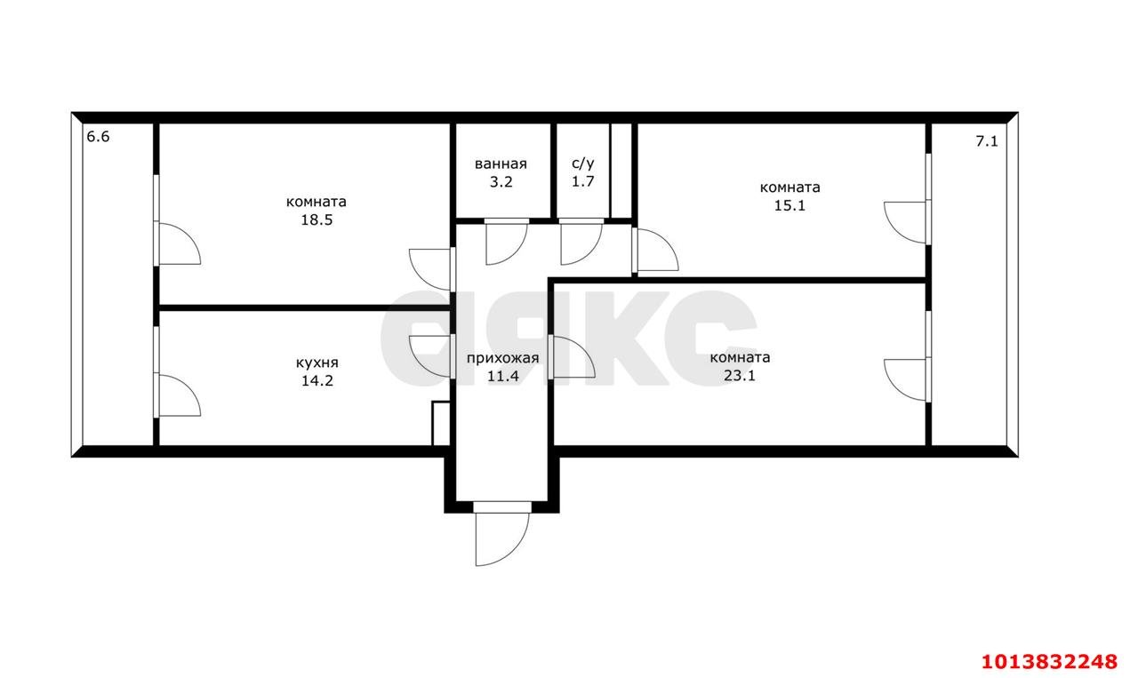 Фото №2: 3-комнатная квартира 100&nbsp;м², 10/18&nbsp;эт. - Краснодар, Прикубанский внутригородской округ, имени Петра Метальникова, мкр. ЖК Атмосфера, ул. Московская, 125к2