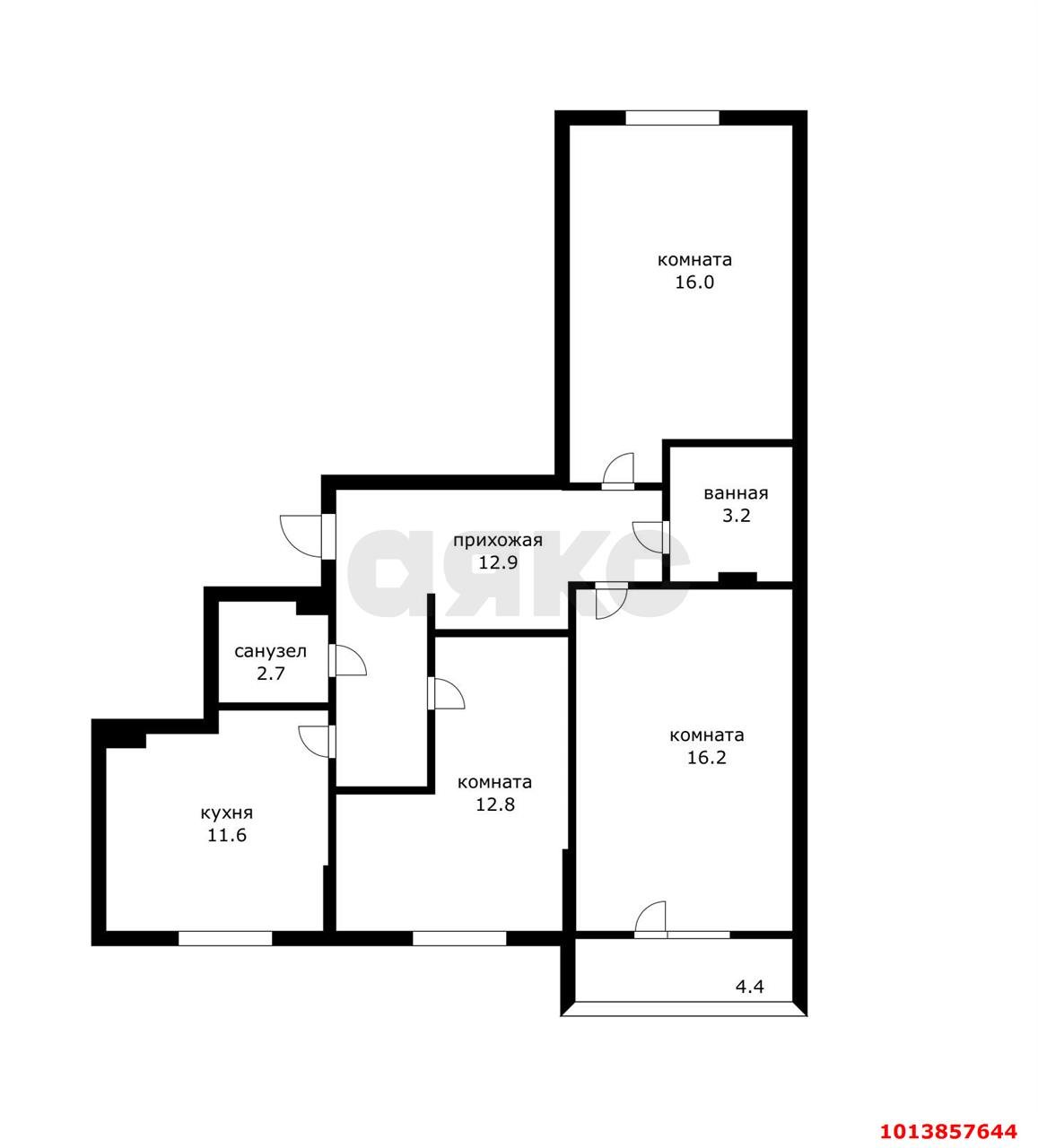 Фото №3: 3-комнатная квартира 85&nbsp;м², 2/3&nbsp;эт. - Краснодар, Прикубанский внутригородской округ, мкр. жилой комплекс Отрада, ул. имени Валерия Вишневецкого, 13