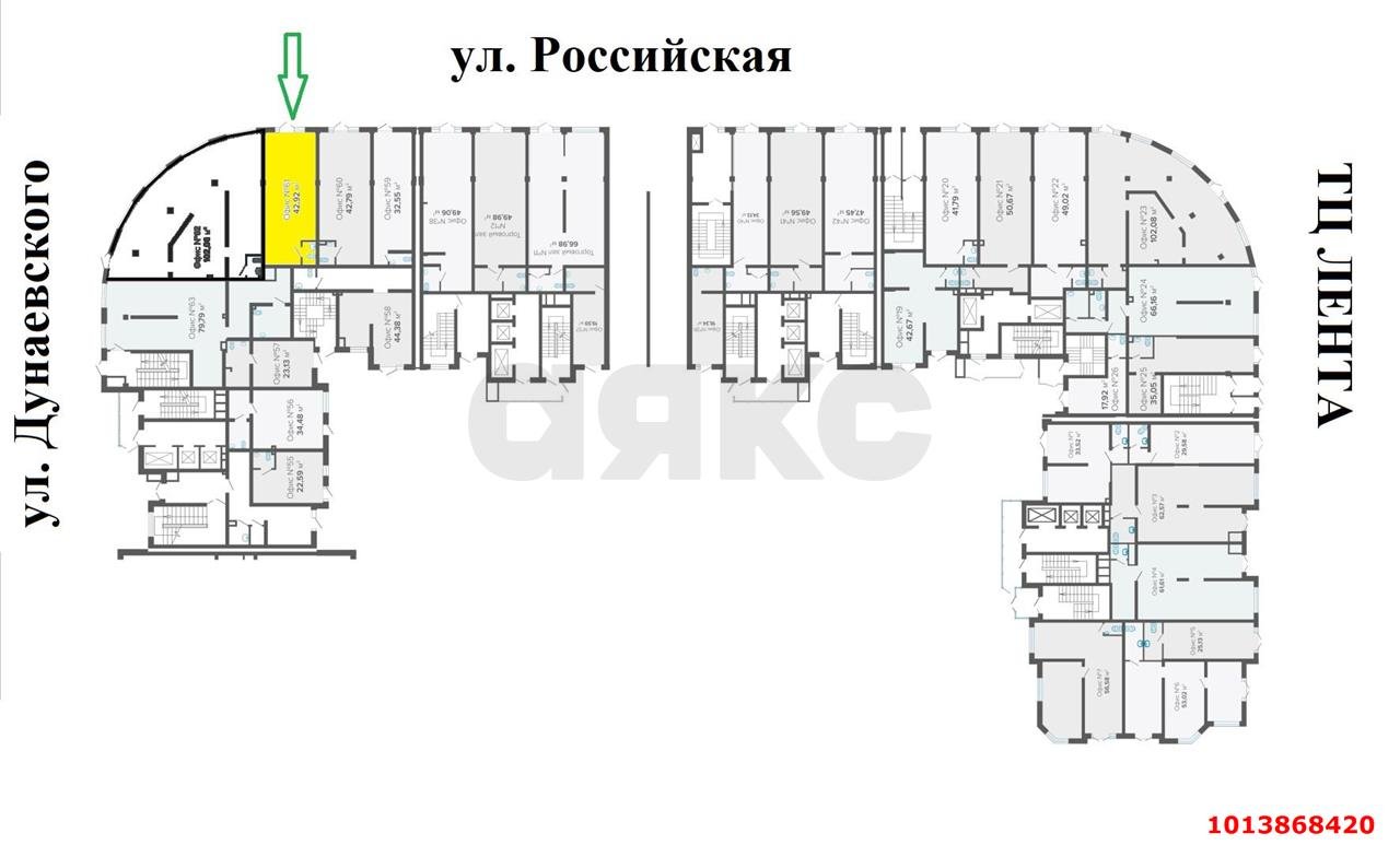 Фото №3: Торговое помещение 44&nbsp;м², 1/24&nbsp;эт. - Краснодар, Прикубанский внутригородской округ, мкр. Музыкальный, ул. Российская, 257/7