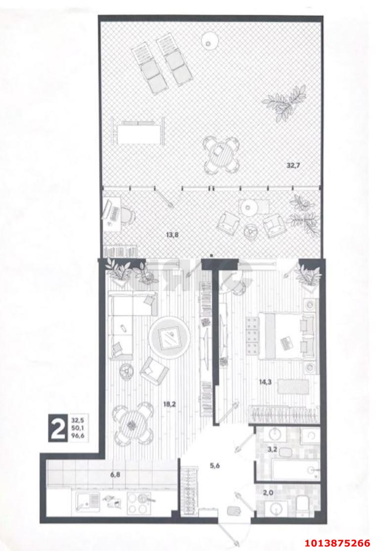 Фото №15: 2-комнатная квартира 96&nbsp;м², 2/16&nbsp;эт. - Краснодар, Прикубанский внутригородской округ, мкр. жилой комплекс Самолёт-5, ул. Ивана Беличенко, 97