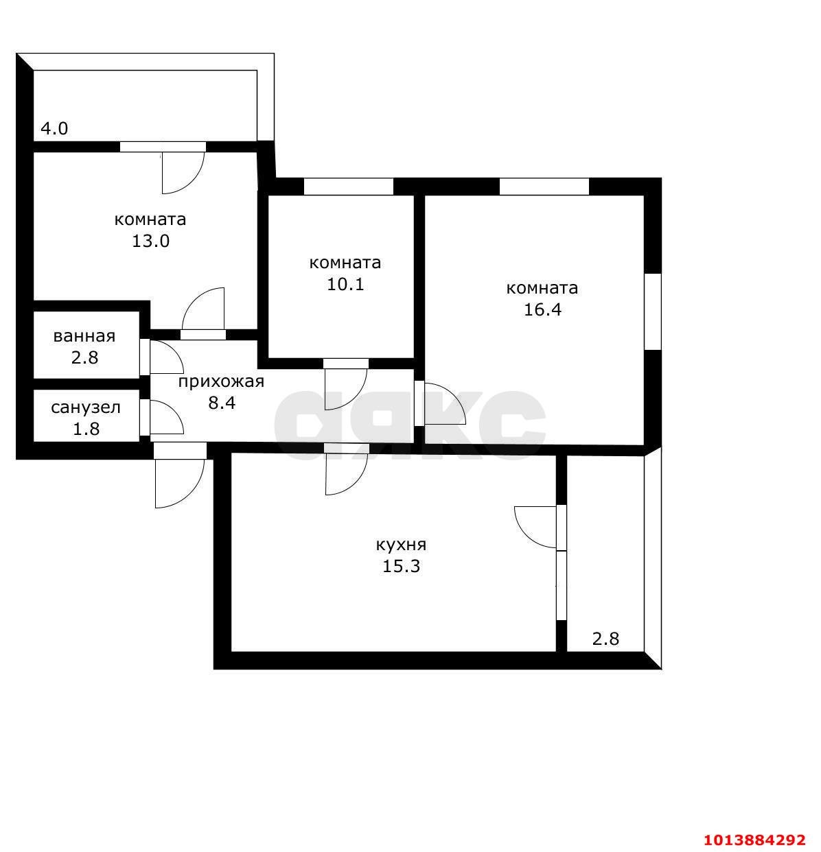 Фото №2: 3-комнатная квартира 74&nbsp;м², 2/16&nbsp;эт. - Краснодар, Прикубанский внутригородской округ, мкр. жилой комплекс Самолёт-2, ул. Западный Обход, 57