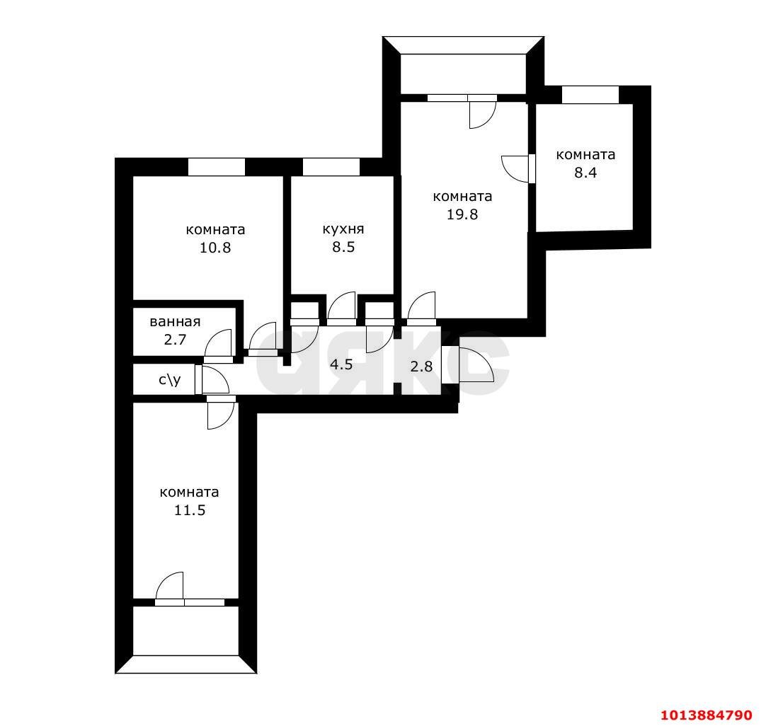 Фото №11: 4-комнатная квартира 75&nbsp;м², 8/9&nbsp;эт. - Краснодар, Карасунский внутригородской округ, мкр. Гидростроителей, ул. имени Игнатова, 51