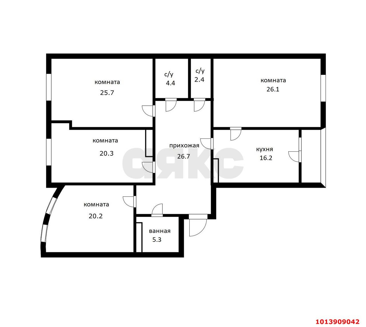 Фото №19: 3-комнатная квартира 120&nbsp;м², 19/20&nbsp;эт. - Краснодар, Прикубанский внутригородской округ, Школьный, Круглик, мкр. жилой комплекс Версаль, ул. Черниговская, 1