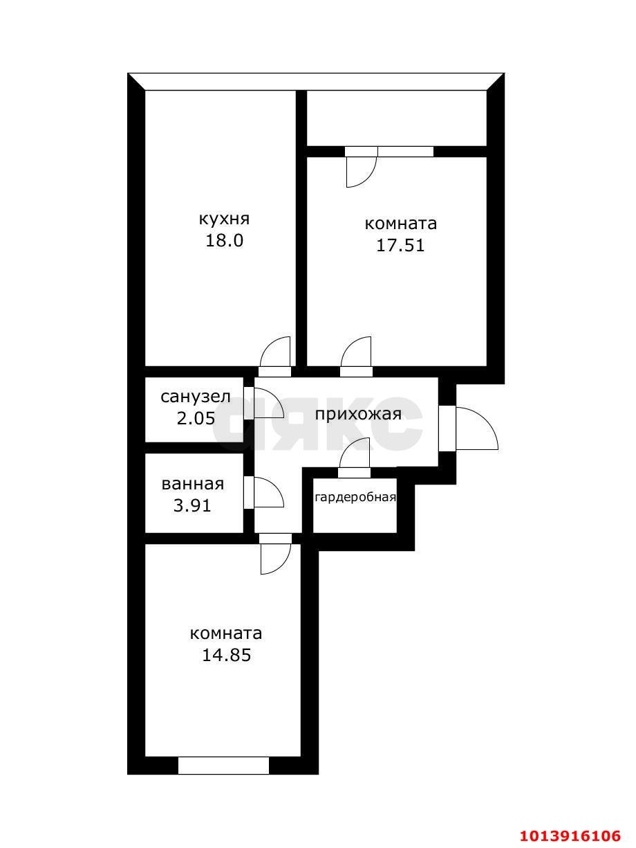 Фото №14: 2-комнатная квартира 70&nbsp;м², 18/20&nbsp;эт. - Краснодар, Прикубанский внутригородской округ, Авиагородок, мкр. ЖК На Стахановской, ул. Стахановская, 1/5к4
