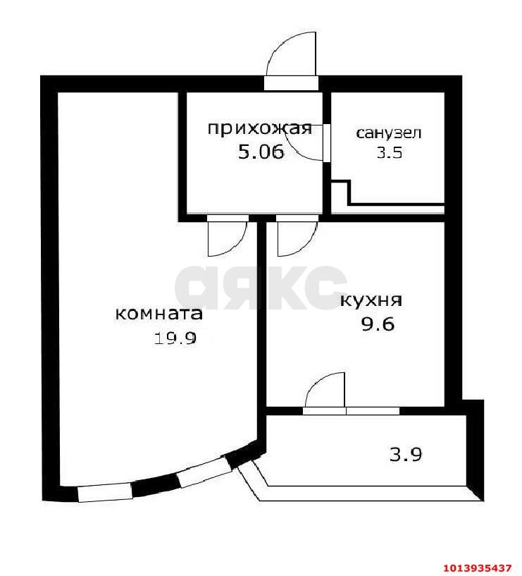 Фото №4: 1-комнатная квартира 43&nbsp;м², 12/22&nbsp;эт. - Краснодар, Карасунский внутригородской округ, Хлопчато-бумажный Комбинат, мкр. ЖК Альфа, ул. Уральская, 100