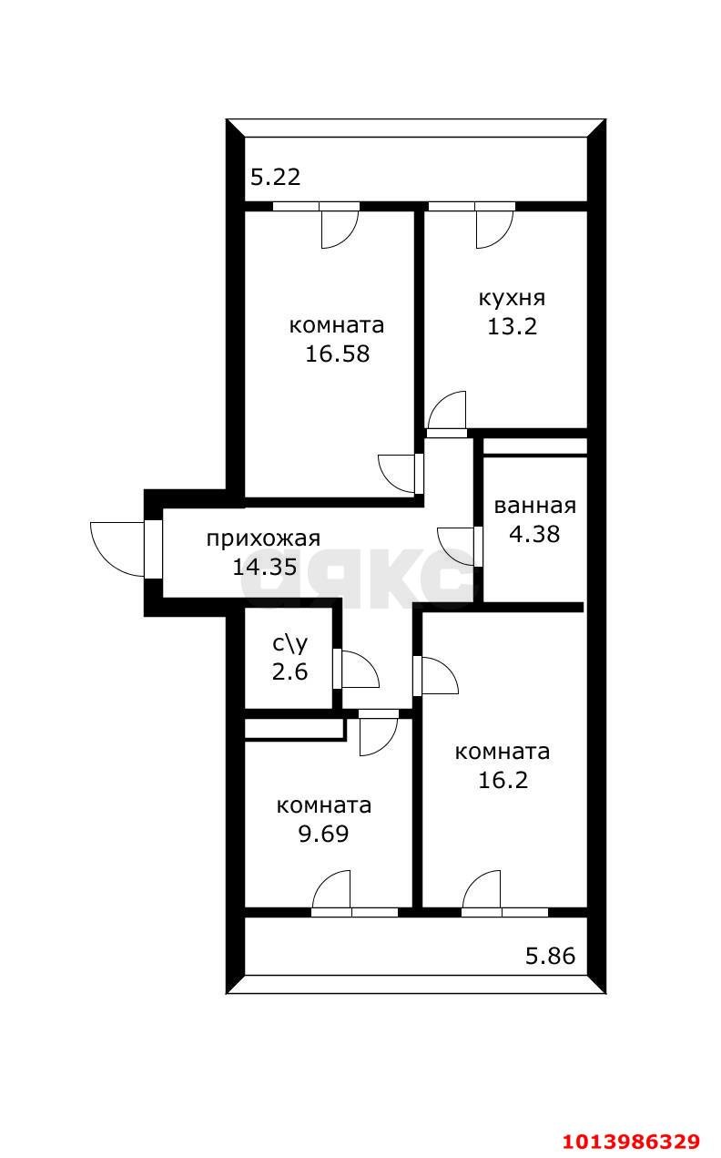 Фото №4: 3-комнатная квартира 88&nbsp;м², 21/24&nbsp;эт. - Краснодар, Карасунский внутригородской округ, Черёмушки, мкр. ЖК Рекорд, ул. Новороссийская, 90/2к1