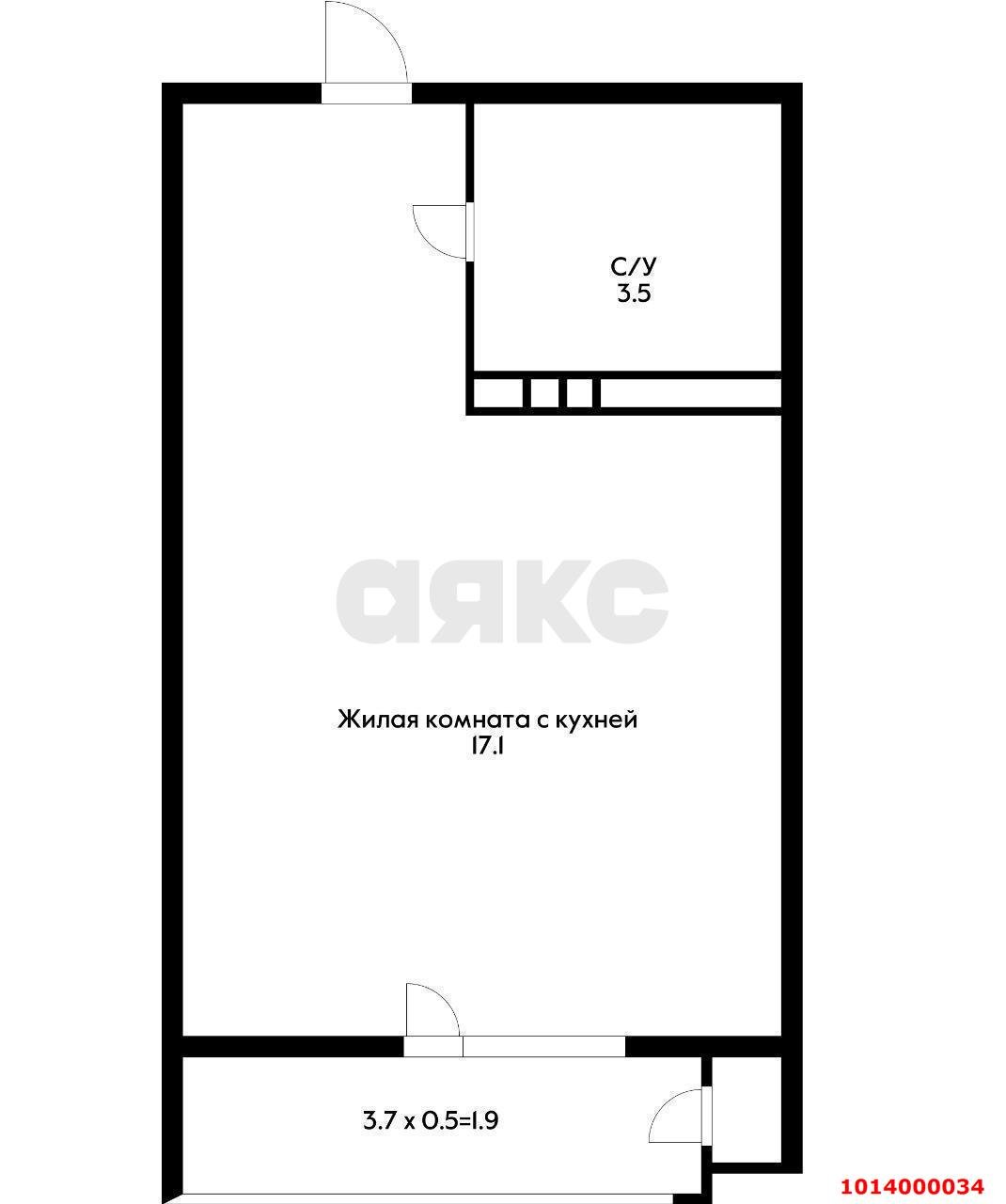 Фото №6: Студия 20&nbsp;м², 2/25&nbsp;эт. - Краснодар, Карасунский внутригородской округ, Гидростроителей, мкр. жилой комплекс Стрижи, ул. Автолюбителей, 1Г