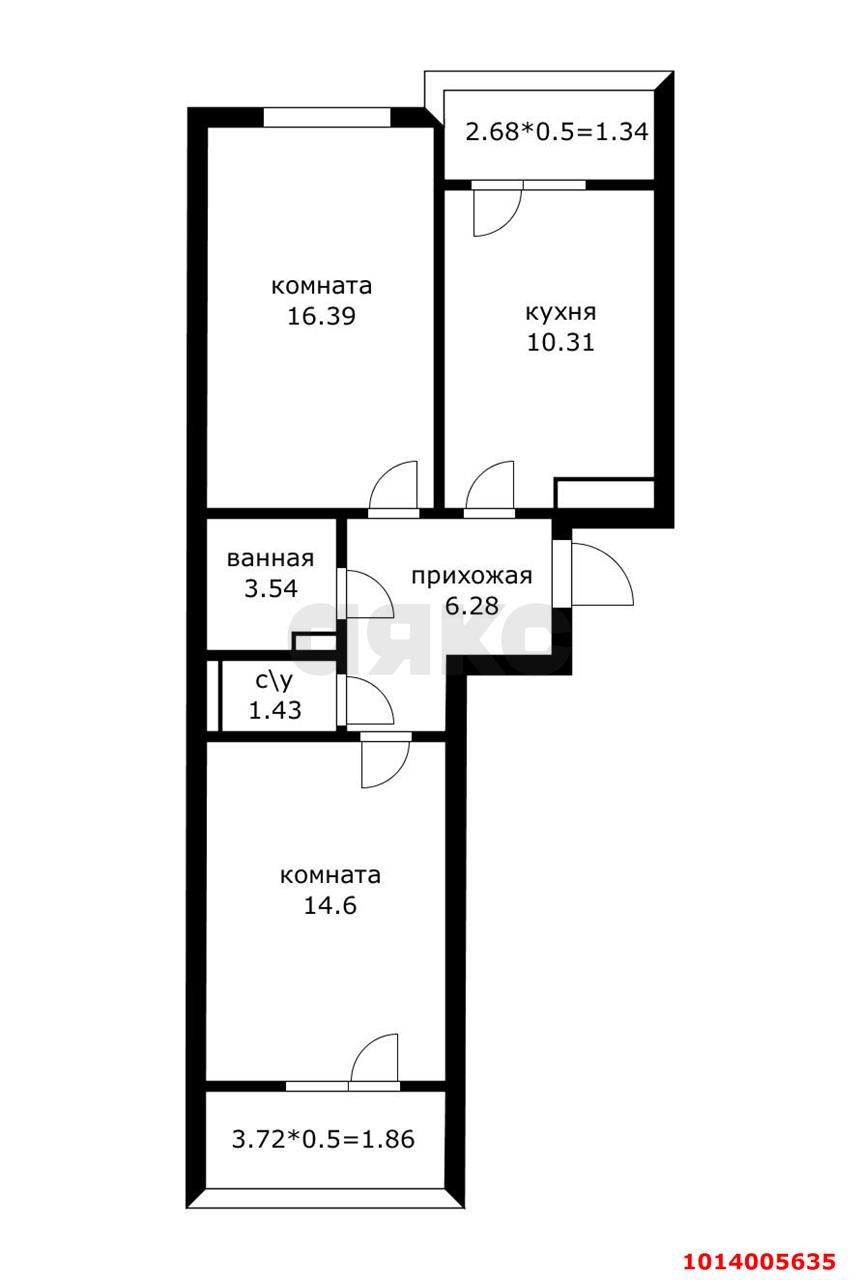 Фото №5: 2-комнатная квартира 60&nbsp;м², 15/24&nbsp;эт. - Краснодар, Прикубанский внутригородской округ, мкр. Музыкальный, ул. Российская, 257/7