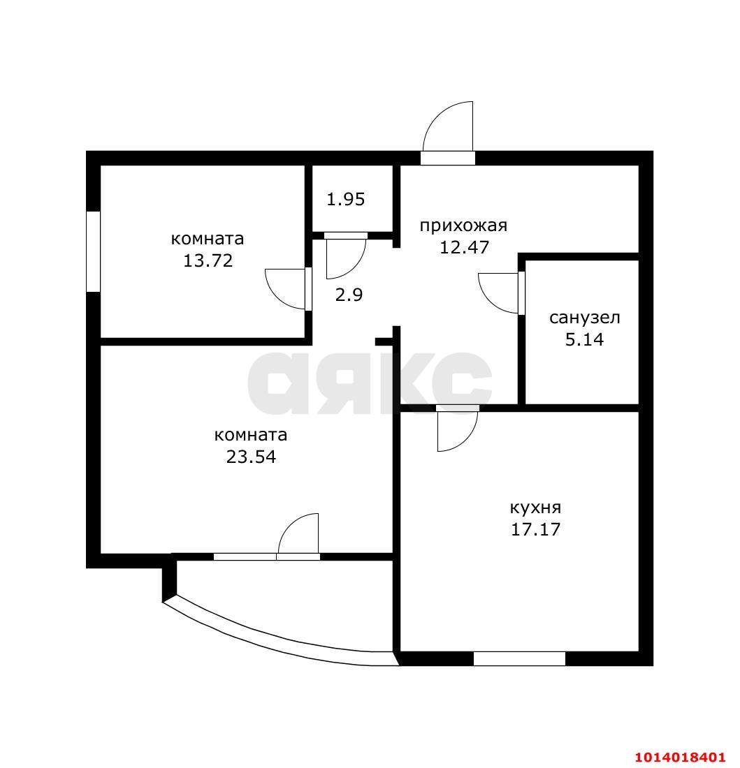 Фото №10: 2-комнатная квартира 80&nbsp;м², 3/5&nbsp;эт. - Краснодар, Прикубанский внутригородской округ, Калинино, мкр. Завод Радиоизмерительных Приборов, ул. Вологодская, 19