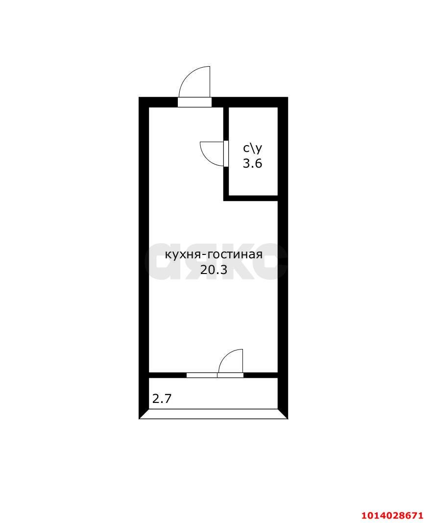 Фото №7: Студия 27&nbsp;м², 6/6&nbsp;эт. - Ленина, мкр. Карасунский внутригородской округ, ул. Радужная, 15Б