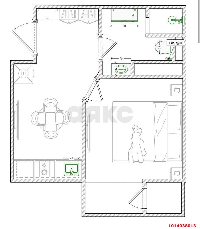 Фото №10: 1-комнатная квартира 32&nbsp;м², 1/6&nbsp;эт. - Краснодар, Прикубанский внутригородской округ, мкр. жилой комплекс Европа-Сити, ул. Античная, 1