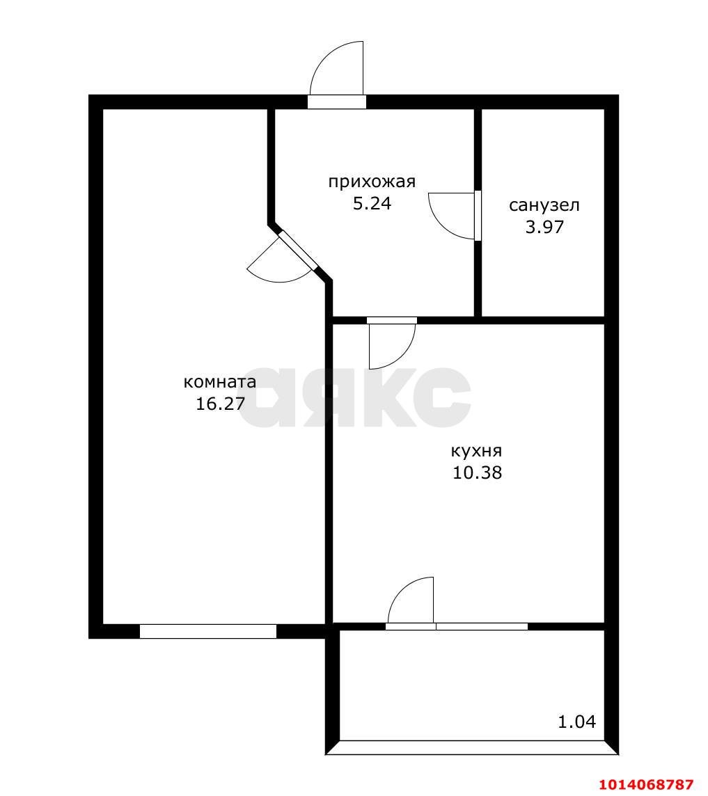 Фото №10: 1-комнатная квартира 35&nbsp;м², 1/3&nbsp;эт. - Новая Адыгея, мкр. ЖК Виноградъ, ул. Бжегокайская, 19к1