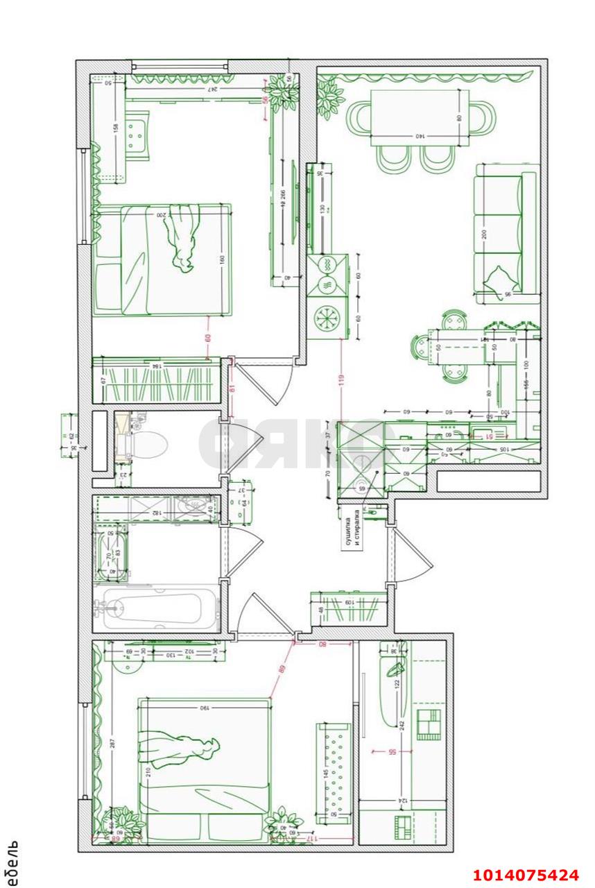 Фото №10: 2-комнатная квартира 58&nbsp;м², 9/18&nbsp;эт. - Краснодар, Прикубанский внутригородской округ, мкр. ЖК Архитектор, ул. Наставников, 14