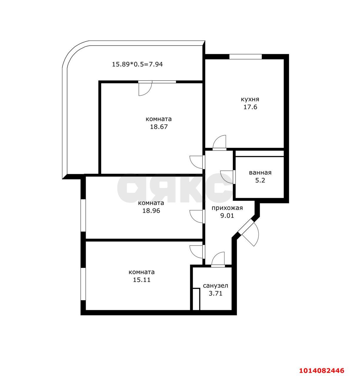 Фото №14: 3-комнатная квартира 96&nbsp;м², 4/20&nbsp;эт. - Краснодар, Прикубанский внутригородской округ, Авиагородок, мкр. ЖК На Стахановской, ул. Стахановская, 1/5к3