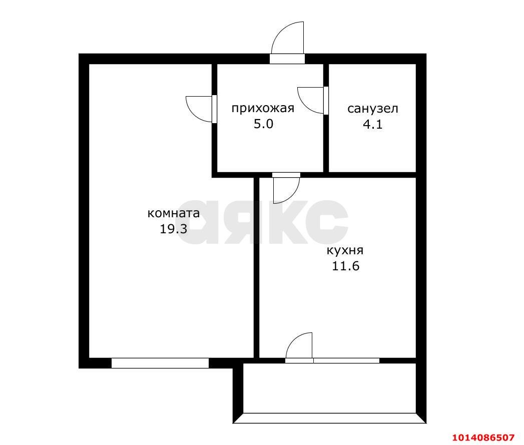 Фото №8: 1-комнатная квартира 42&nbsp;м², 3/5&nbsp;эт. - Яблоновский, мкр. квартал Кобцевой-1, ул. Кобцевой, 1к2