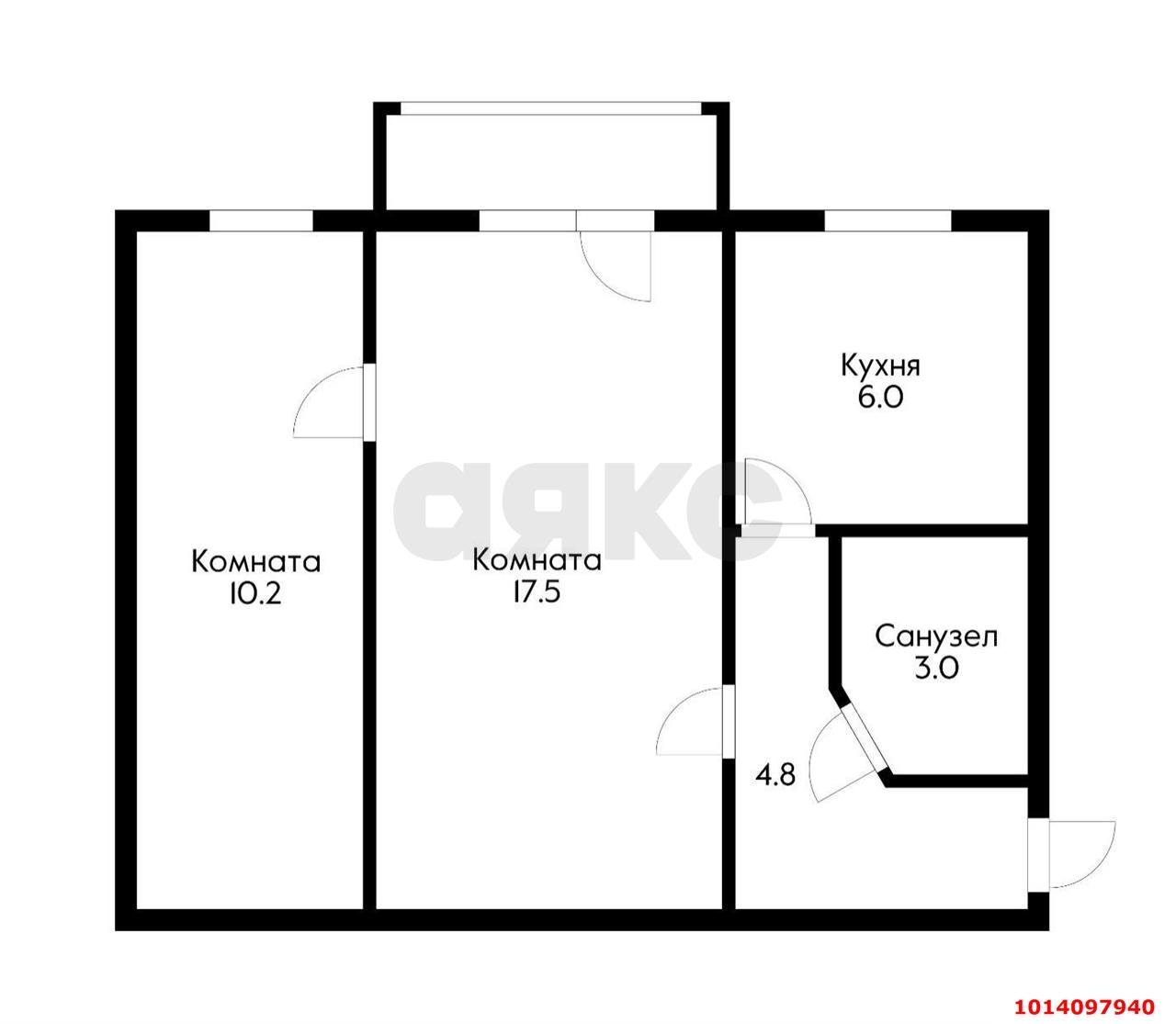 Фото №6: 2-комнатная квартира 48&nbsp;м², 3/5&nbsp;эт. - Краснодар, Западный внутригородской округ, мкр. Горгаз, ул. Южная, 28