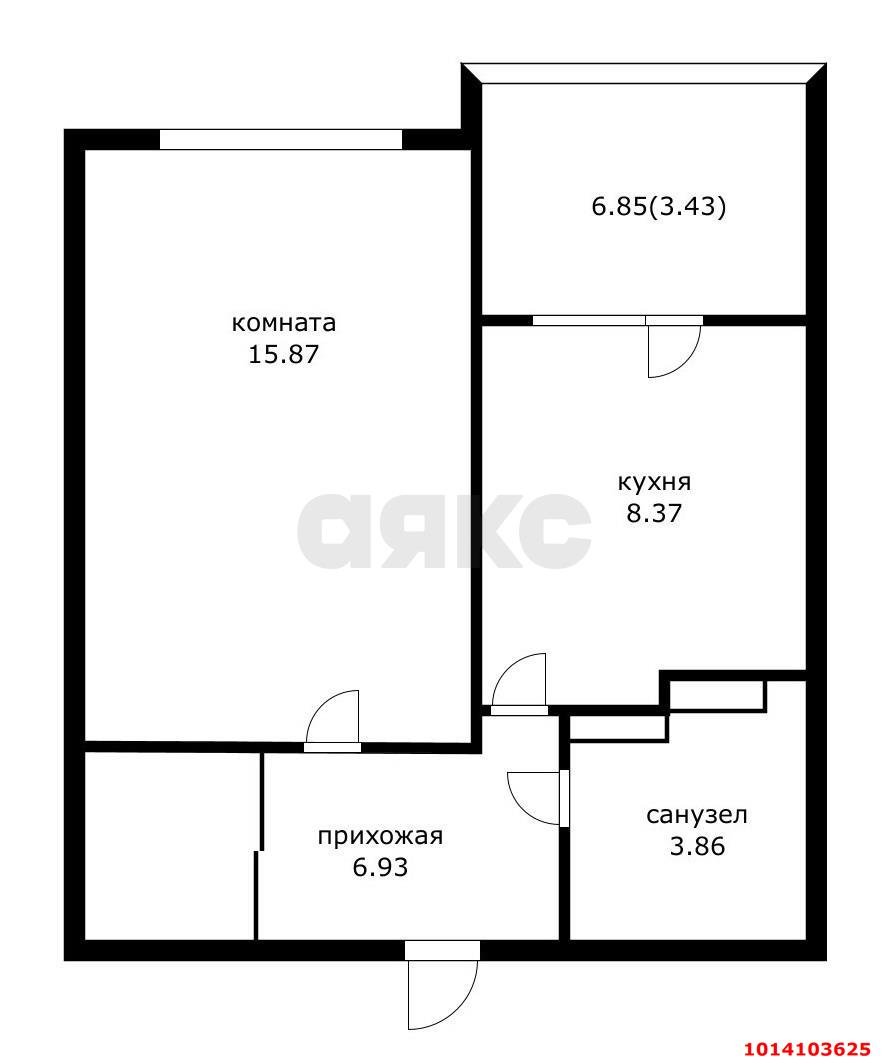 Фото №12: 1-комнатная квартира 41&nbsp;м², 5/16&nbsp;эт. - Краснодар, Прикубанский внутригородской округ, жилой комплекс Аксиома, мкр. Догма Парк, ул. Марины Цветаевой, 17к2