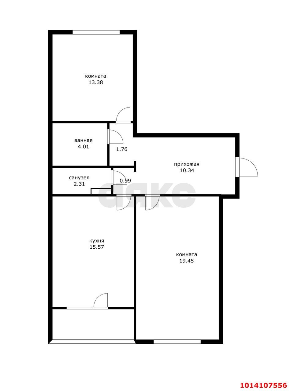 Фото №9: 2-комнатная квартира 72&nbsp;м², 9/12&nbsp;эт. - Краснодар, Прикубанский внутригородской округ, мкр. Новый, ул. 9-я Тихая, 25