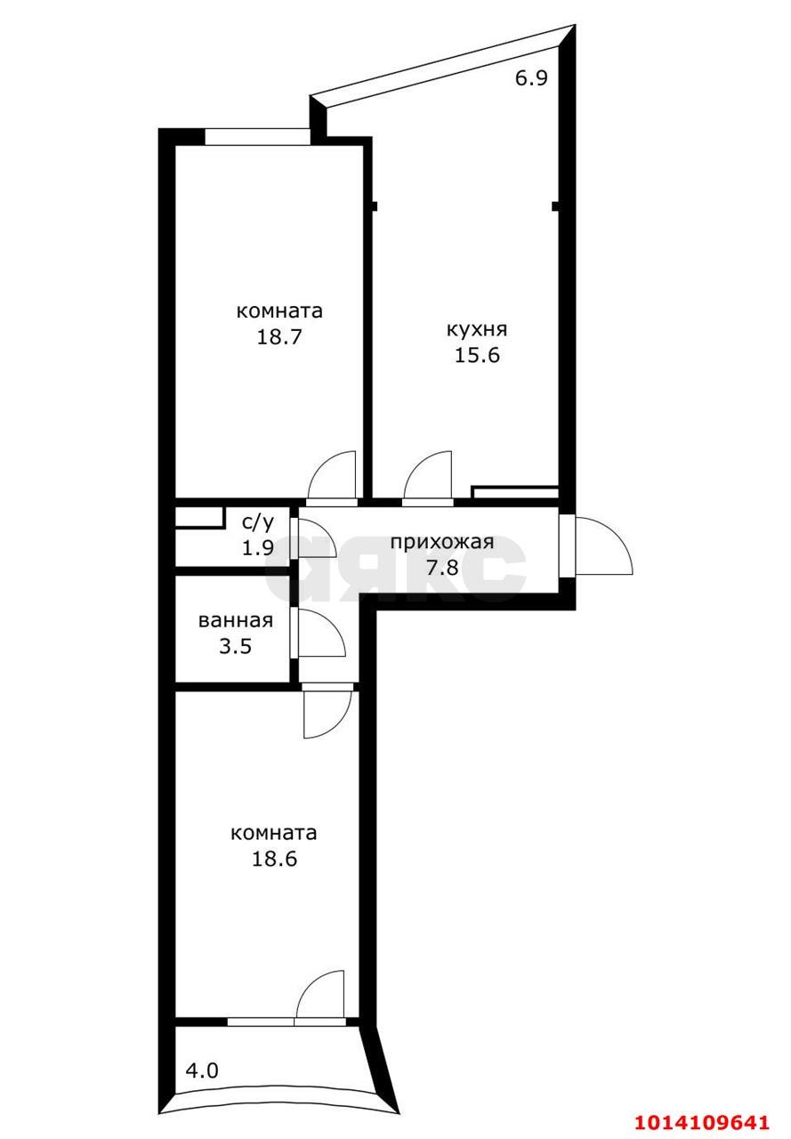Фото №17: 2-комнатная квартира 70&nbsp;м², 2/16&nbsp;эт. - Краснодар, Прикубанский внутригородской округ, мкр. Догма Парк, ул. Марины Цветаевой, 13