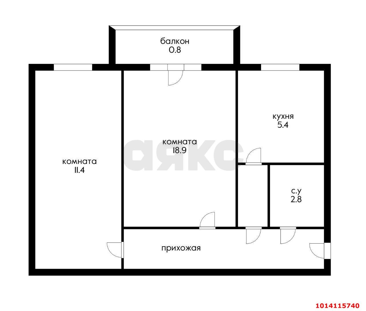 Фото №8: 2-комнатная квартира 47&nbsp;м², 5/5&nbsp;эт. - Краснодар, Центральный внутригородской округ, Черёмушки, мкр. Дубинка, пр-д 1-й Артельный, 21