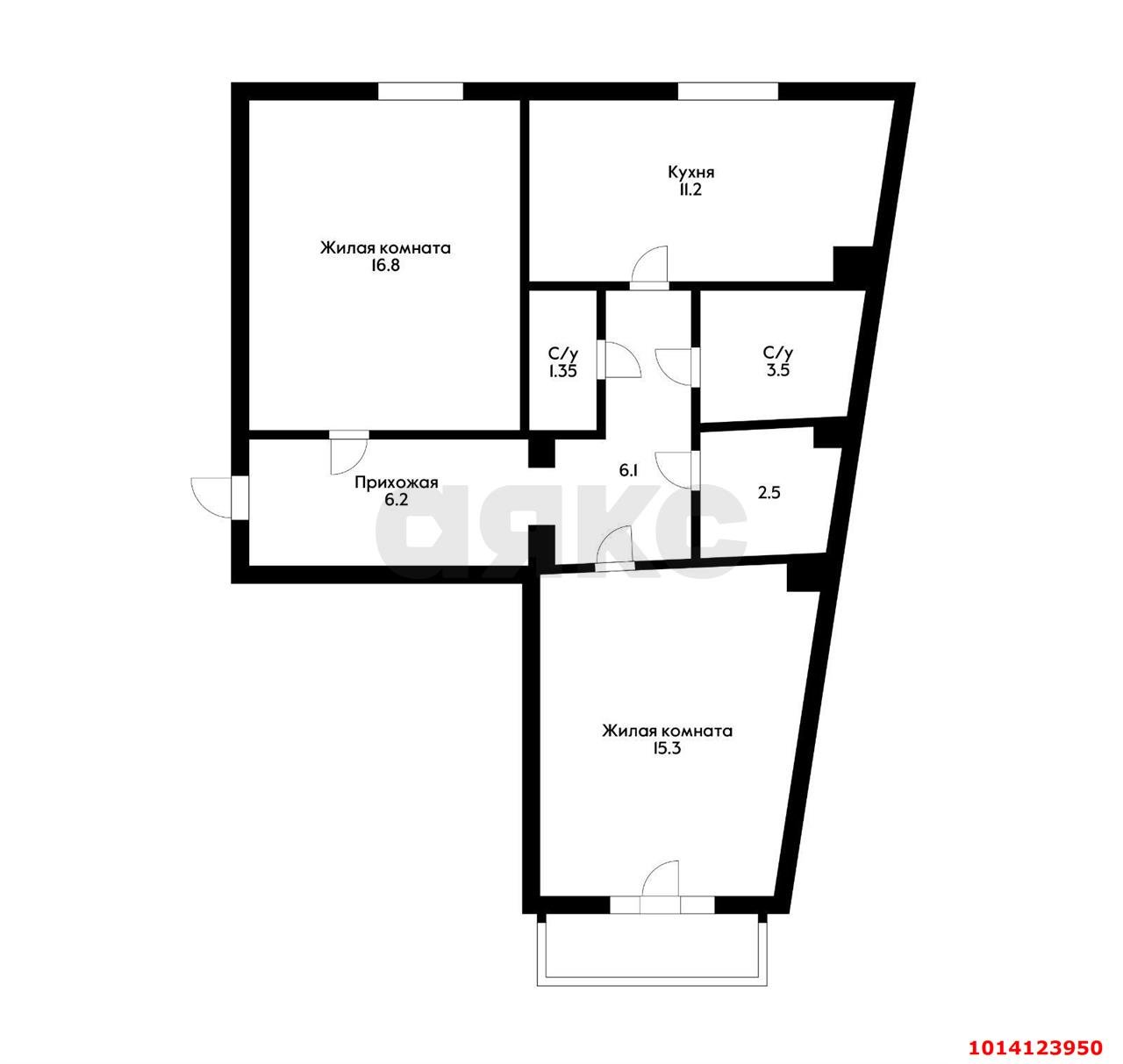 Фото №13: 2-комнатная квартира 66&nbsp;м², 2/4&nbsp;эт. - Краснодар, мкр. Центральный внутригородской округ, ул. Красная, 206