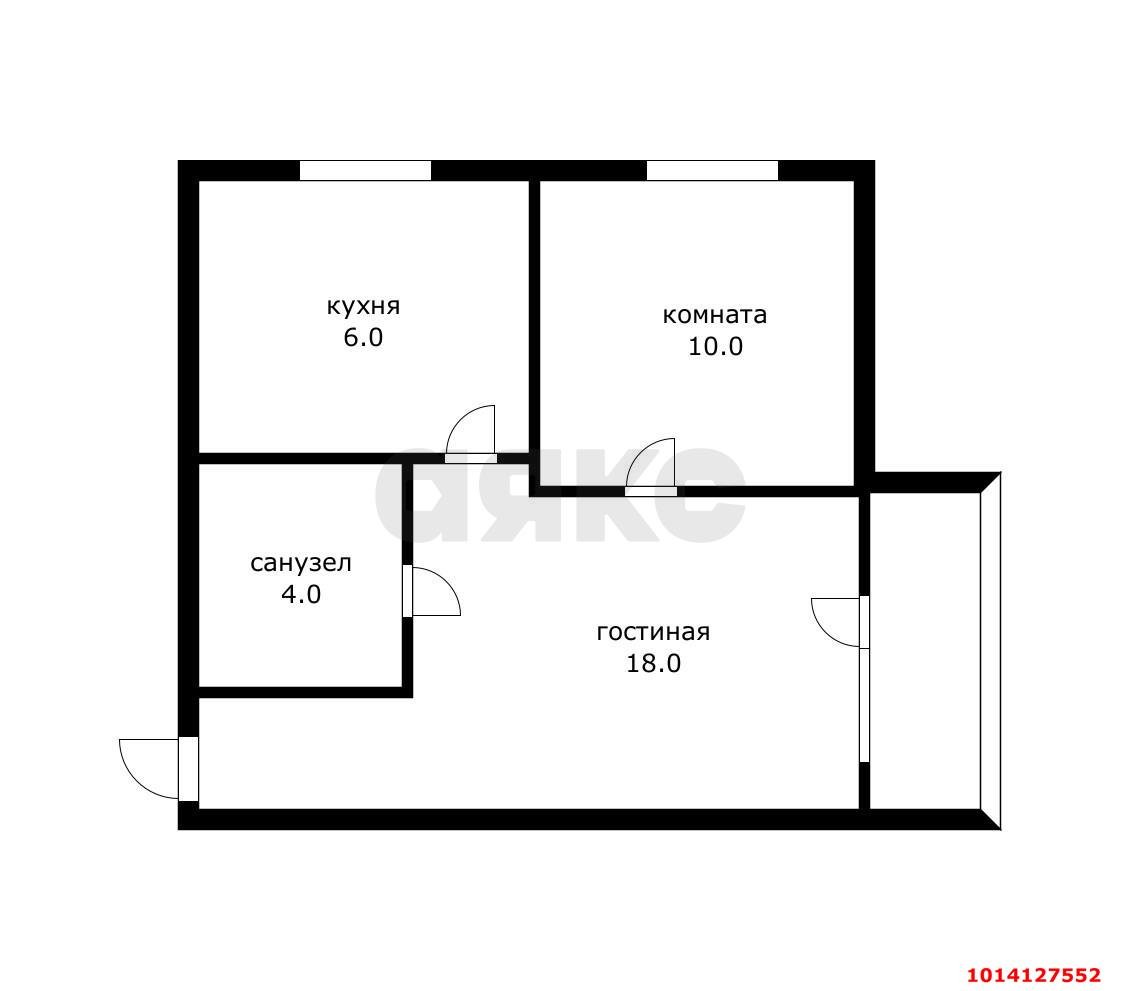 Фото №6: 2-комнатная квартира 38&nbsp;м², 3/5&nbsp;эт. - Майкоп, мкр. ЦКЗ, ул. Железнодорожная, 154