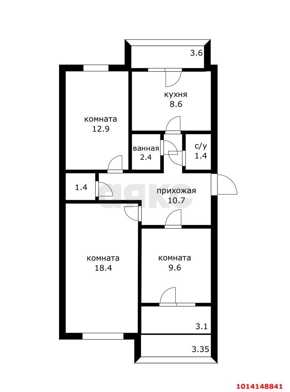 Фото №20: 3-комнатная квартира 75&nbsp;м², 5/5&nbsp;эт. - Апшеронск, ул. Лесозаводская, 147