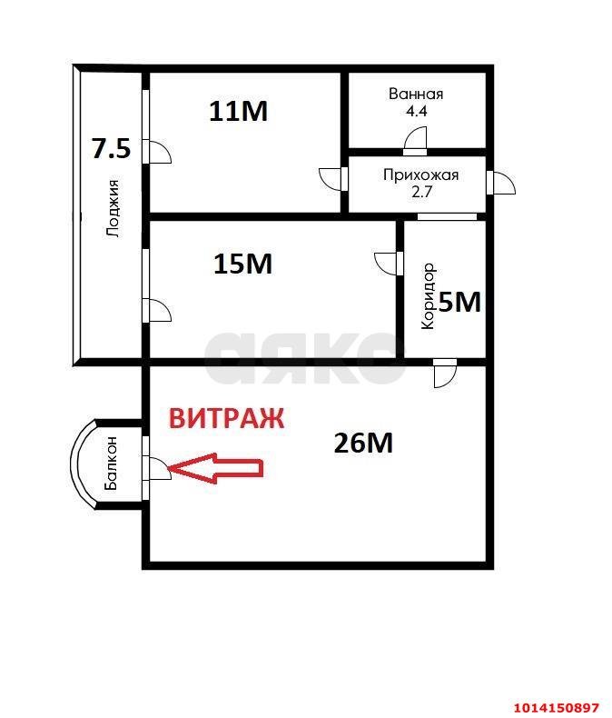Фото №9: 2-комнатная квартира 59&nbsp;м², 5/6&nbsp;эт. - Краснодар, Прикубанский внутригородской округ, ЖК Лучезарный, мкр. Музыкальный, ул. имени Сергея Есенина, 129/5
