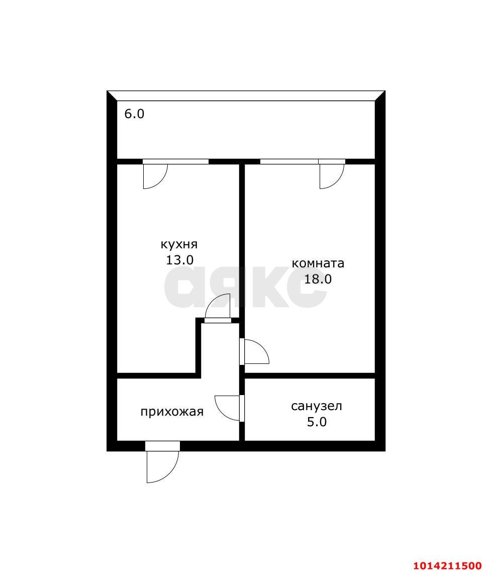 Фото №19: 1-комнатная квартира 52&nbsp;м², 5/6&nbsp;эт. - Краснодар, Прикубанский внутригородской округ, Калинино, мкр. Завод Радиоизмерительных Приборов, ул. Кадетская, 5