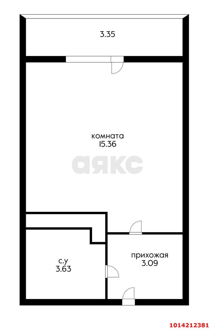 Фото №10: Студия 25&nbsp;м², 2/9&nbsp;эт. - Краснодар, Прикубанский внутригородской округ, мкр. жилой комплекс Облака, ул. имени Генерала Корнилова, 9к3
