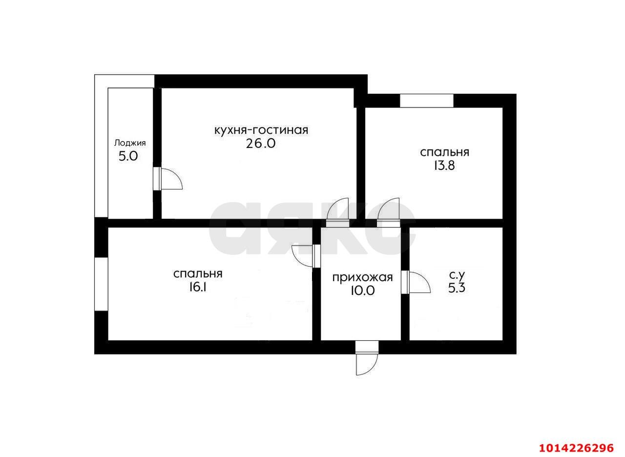 Фото №3: 2-комнатная квартира 76&nbsp;м², 2/22&nbsp;эт. - Краснодар, Прикубанский внутригородской округ, мкр. Достояние, ул. Григория Булгакова, 13