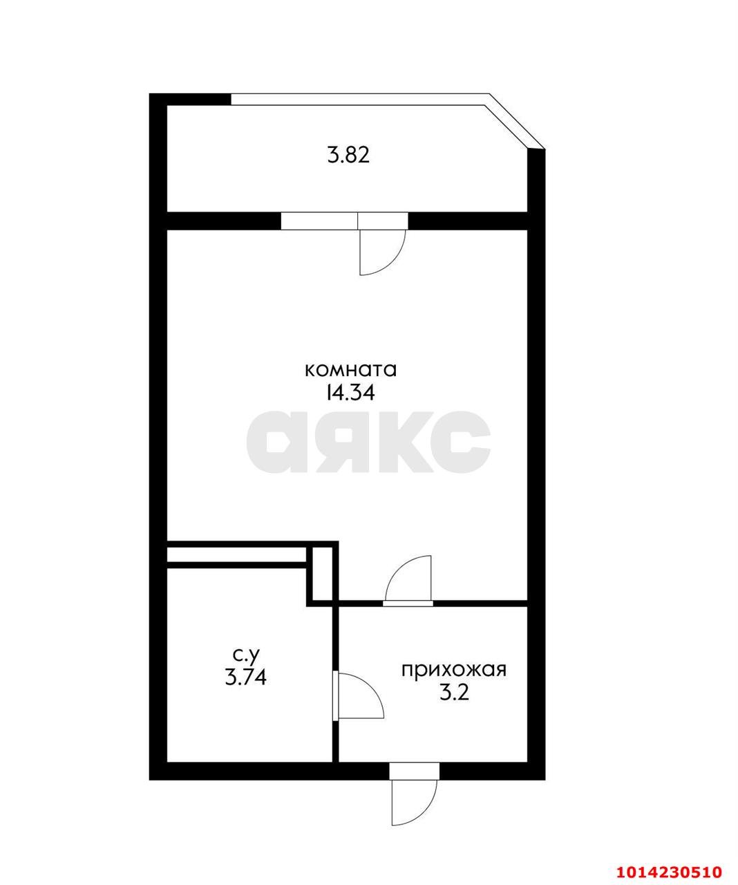 Фото №2: Студия 24&nbsp;м², 14/24&nbsp;эт. - Краснодар, Карасунский внутригородской округ, Камвольно-суконный Комбинат, мкр. ЖК Урал, ул. Уральская, 87/7