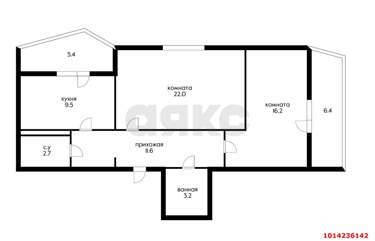 Фото №14: 2-комнатная квартира 85&nbsp;м², 20/22&nbsp;эт. - Краснодар, Центральный внутригородской округ, ЖК Карандашъ, мкр. Центральный, ул. Фабричная, 4