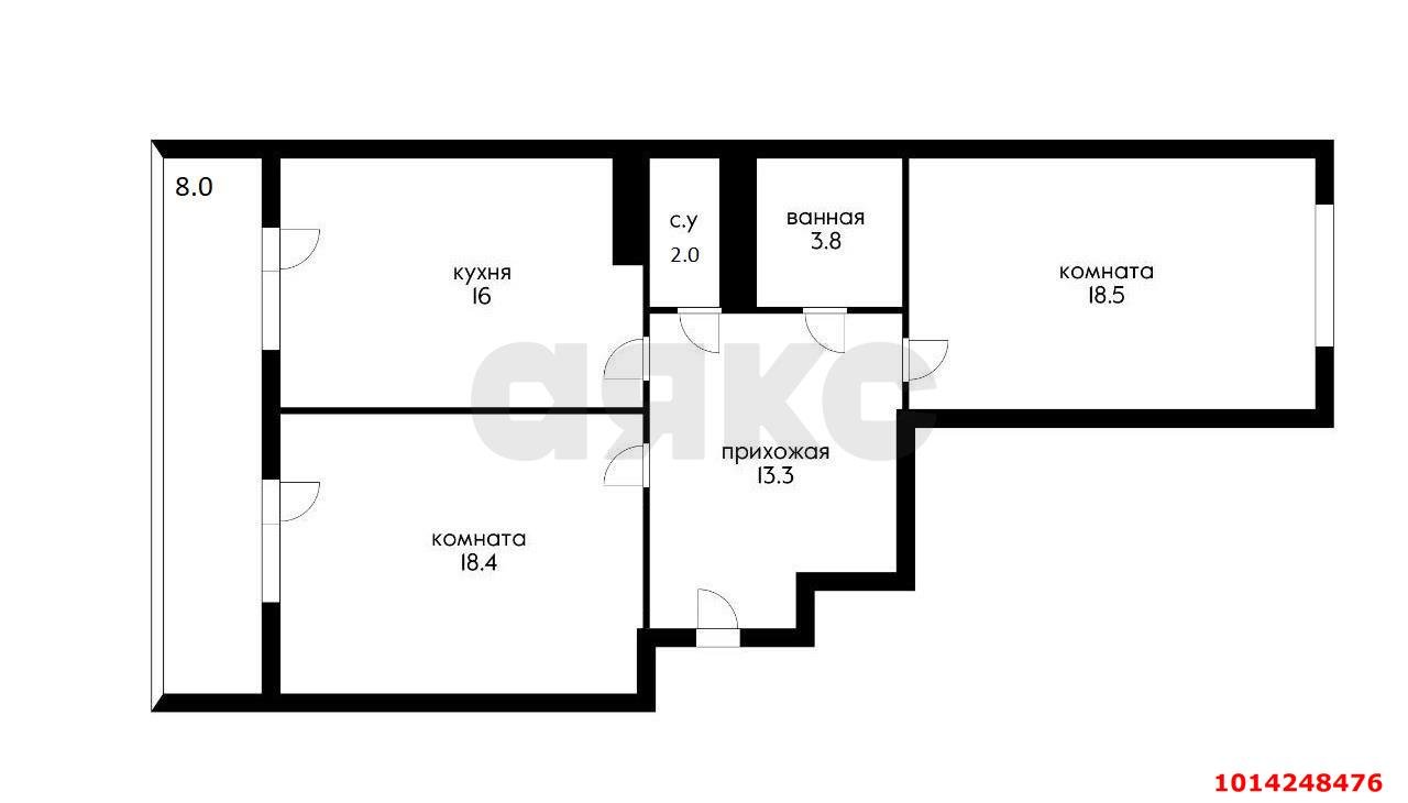 Фото №29: 2-комнатная квартира 81&nbsp;м², 1/19&nbsp;эт. - Краснодар, Западный внутригородской округ, ЖК Октябрьский, мкр. Центральный, ул. Октябрьская, 181/2к3