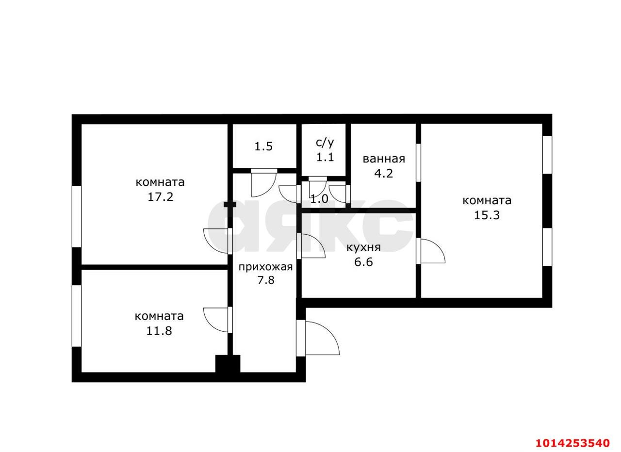 Фото №7: 3-комнатная квартира 66&nbsp;м², 1/4&nbsp;эт. - Краснодар, Центральный внутригородской округ, мкр. Завод Измерительных Приборов, ул. Ростовское шоссе, 10