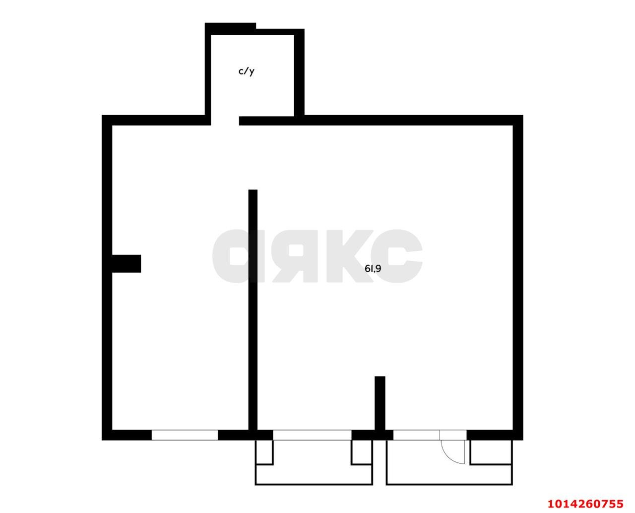 Фото №4: Торговое помещение 61&nbsp;м², 1/24&nbsp;эт. - Краснодар, Прикубанский внутригородской округ, мкр. ЖК Абрикосово, ул. имени Героя Георгия Бочарникова, 4к2