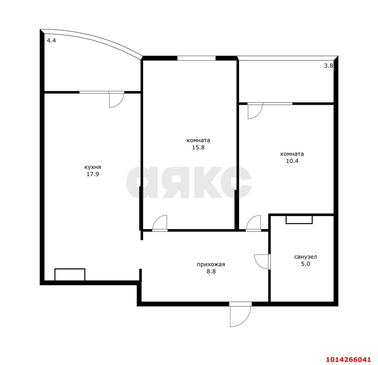 Фото №8: 2-комнатная квартира 65&nbsp;м², 19/24&nbsp;эт. - Краснодар, Прикубанский внутригородской округ, мкр. Любимово, 10