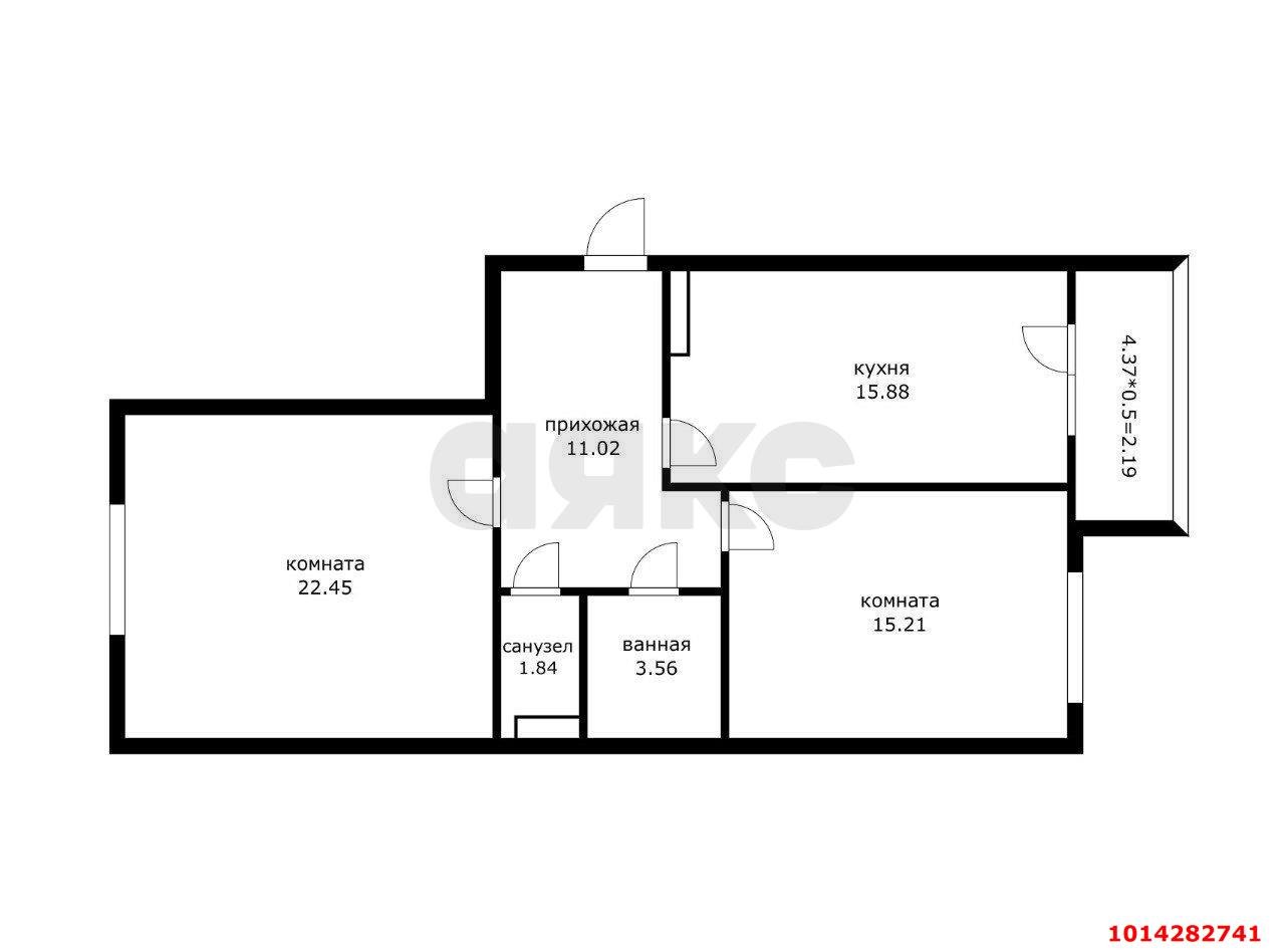 Фото №30: 2-комнатная квартира 75&nbsp;м², 11/22&nbsp;эт. - Краснодар, Прикубанский внутригородской округ, мкр. Достояние, ул. Григория Булгакова, 10