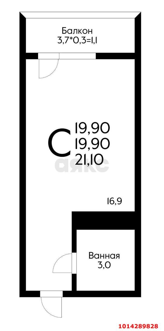 Фото №6: Студия 23&nbsp;м², 13/15&nbsp;эт. - Краснодар, Прикубанский внутригородской округ, имени Петра Метальникова, мкр. жилой комплекс Радуга, ул. Евгении Жигуленко, 7к2