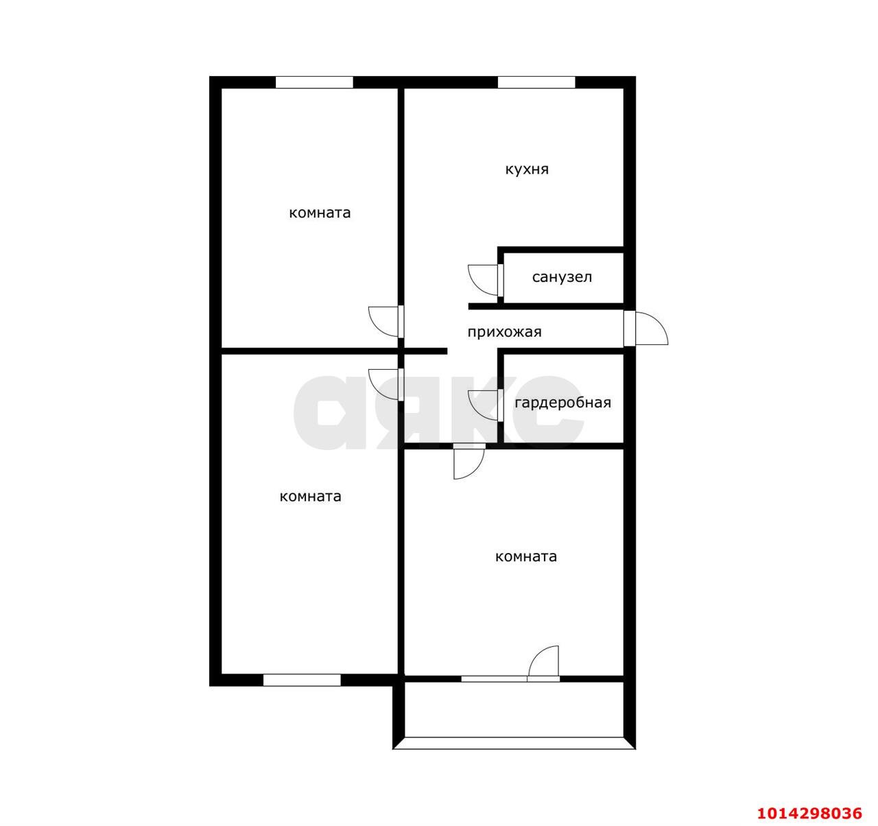 Фото №7: 3-комнатная квартира 59&nbsp;м², 2/5&nbsp;эт. - Краснодар, Центральный внутригородской округ, мкр. Центральный, ул. Братьев Дроздовых, 27