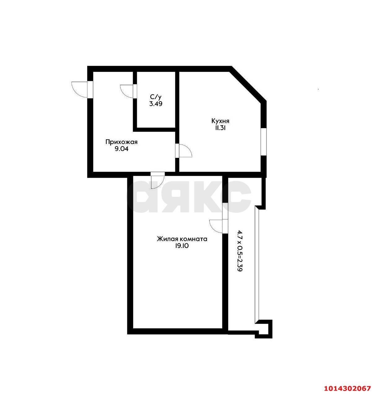 Фото №9: 1-комнатная квартира 45&nbsp;м², 3/17&nbsp;эт. - Краснодар, Прикубанский внутригородской округ, Музыкальный, мкр. ЖК Жемчужина, ул. имени Ф.И. Шаляпина, 30/1к1