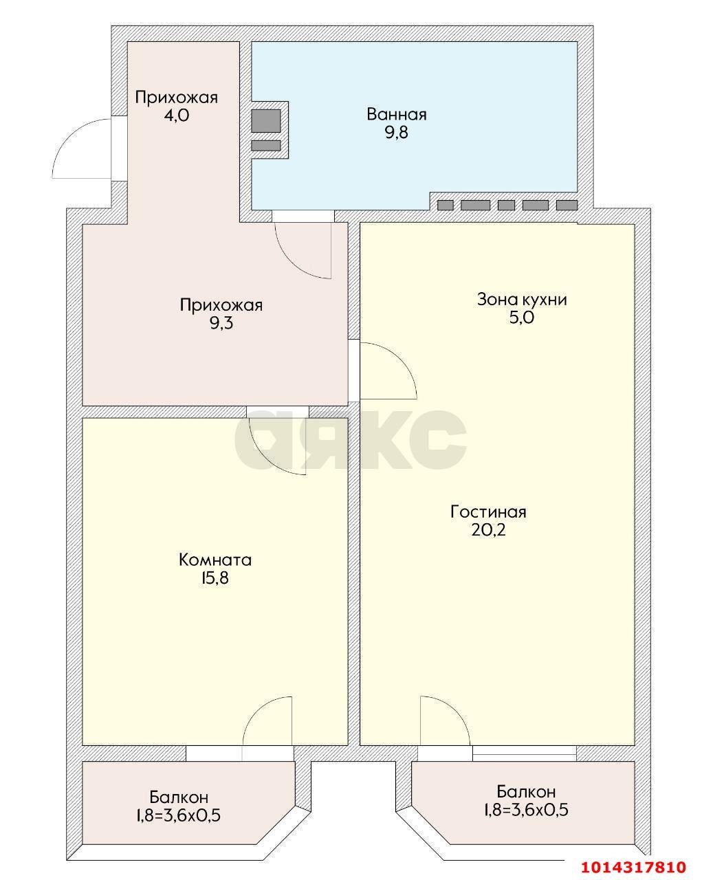 Фото №17: 2-комнатная квартира 78&nbsp;м², 9/22&nbsp;эт. - Краснодар, Центральный внутригородской округ, Покровка, ЖК Дом на Березанской, мкр. Центральный, ул. Березанская, 41