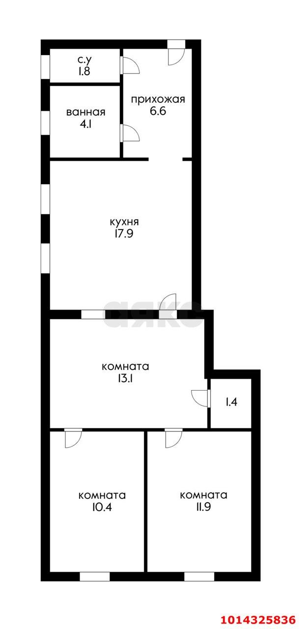 Фото №7: 3-комнатная квартира 68&nbsp;м², 1/1&nbsp;эт. - Краснодар, Карасунский внутригородской округ, ж/м Пашковский, ул. Ленина, 10