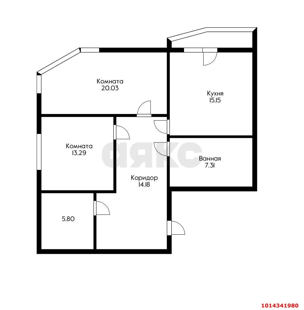 Фото №10: 2-комнатная квартира 80&nbsp;м², 2/22&nbsp;эт. - Краснодар, Прикубанский внутригородской округ, Круглик, мкр. Школьный, ул. Филатова, 19/2