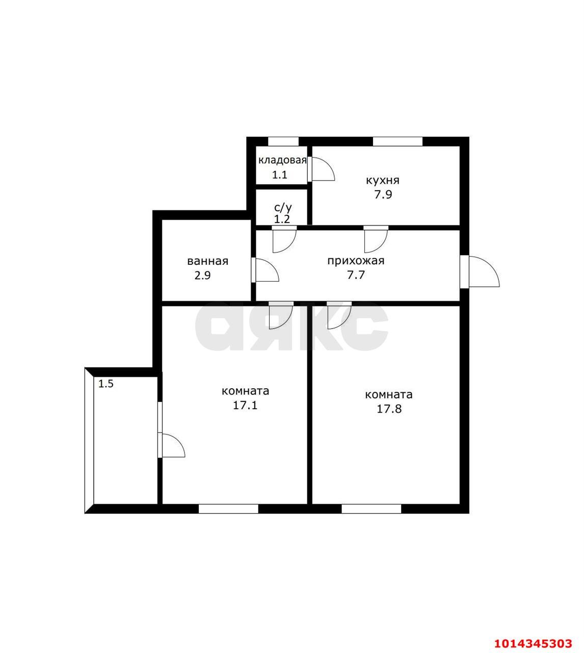 Фото №13: 2-комнатная квартира 57&nbsp;м², 3/3&nbsp;эт. - Краснодар, Центральный внутригородской округ, мкр. Центральный, ул. Советская, 59