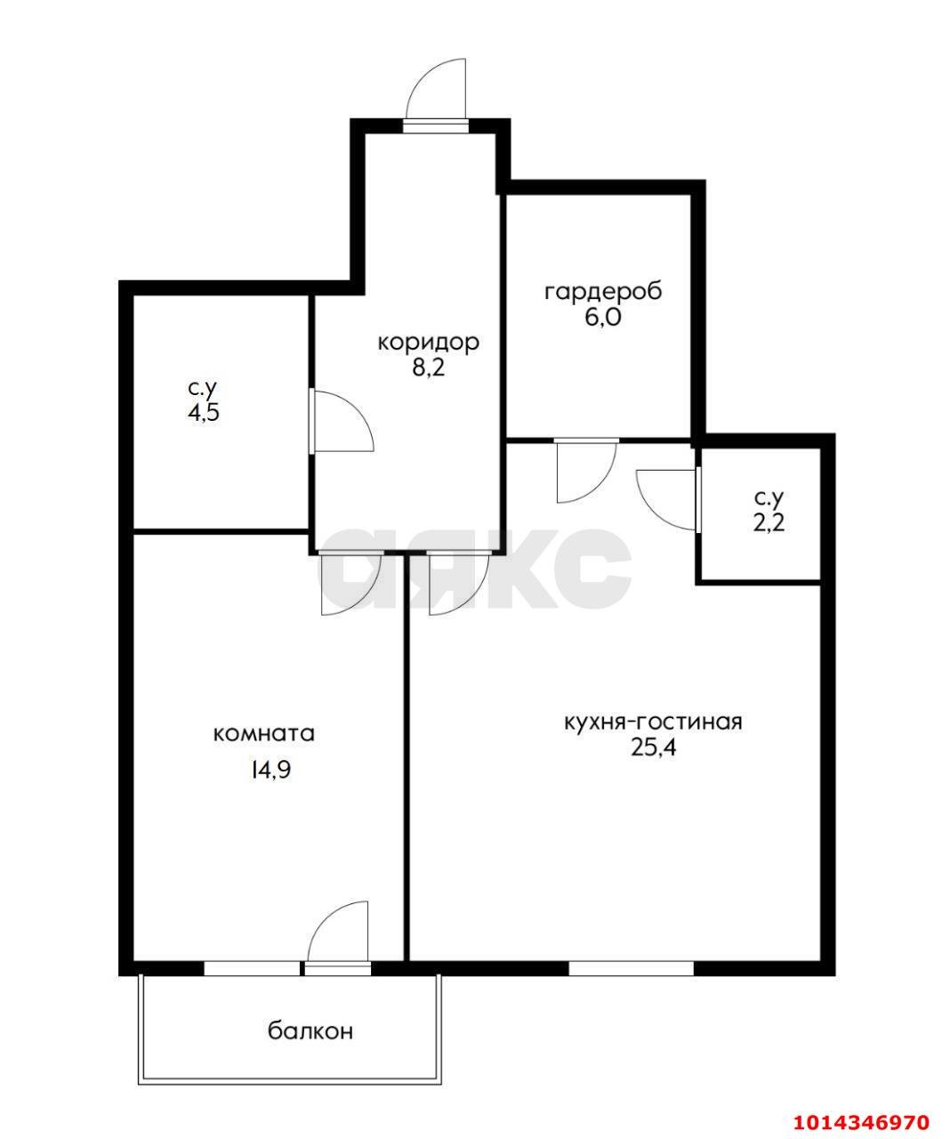 Фото №12: 1-комнатная квартира 61&nbsp;м², 3/25&nbsp;эт. - Краснодар, Западный внутригородской округ, мкр. Фестивальный, ул. Гаражная, 79/1